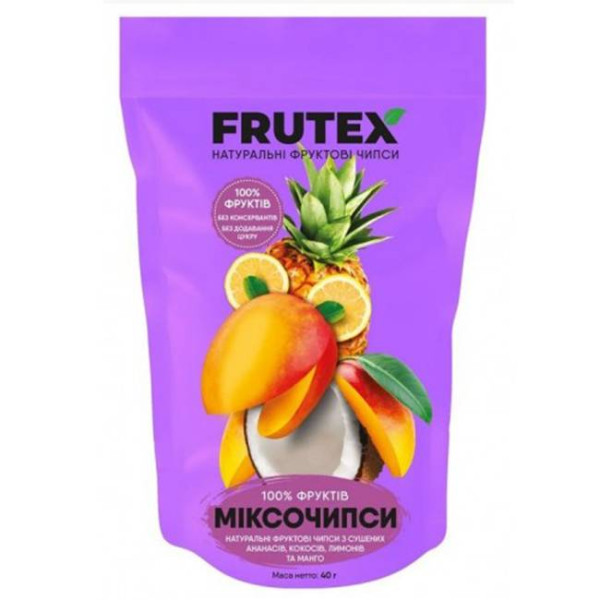 Frutex Чіпси фруктові Міксочіпси (ананас, кокос, лимон, манго) 40г (4820243450129)