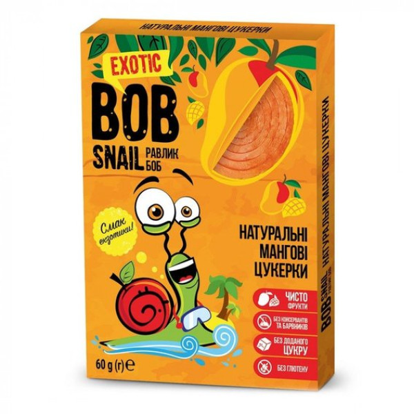 Bob Snail Натуральные конфеты Манго 60г 4820219340584