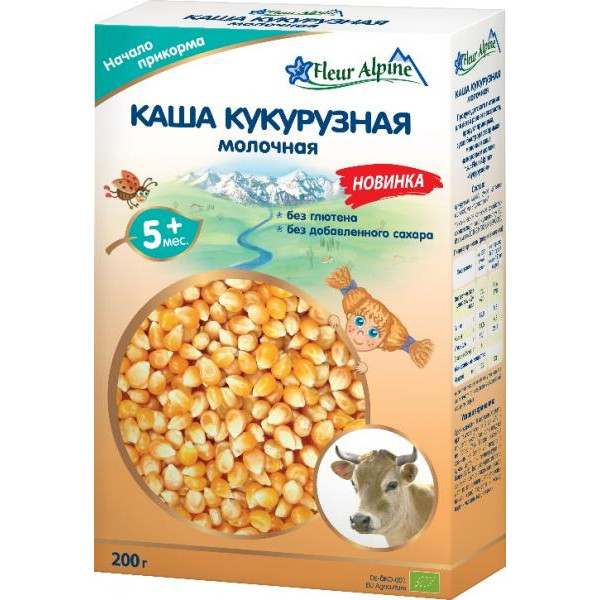 Fleur Alpine Organic Молочна каша кукурудзяна 200 г (4006303005625)